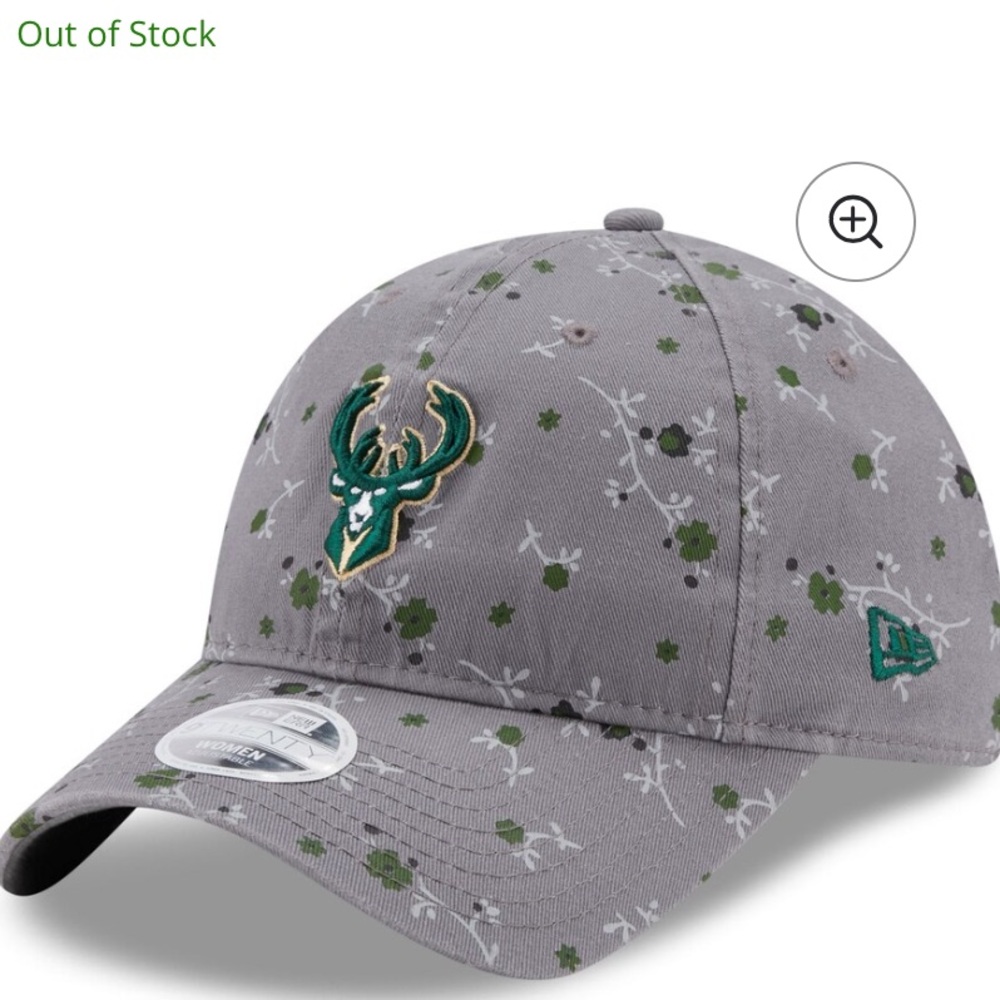 New Era 9 Twenty NBA MKE Bucks Dad Hat Ditzy Dainty Floral Pattern EUC Cute!